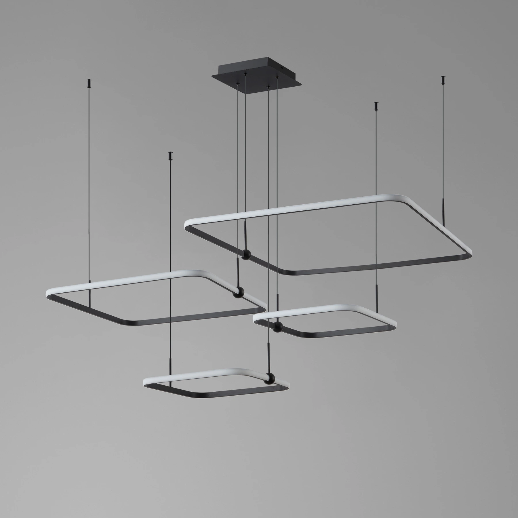 Chandelier 8009/D40+40+60+80 Matt black. Photo 2