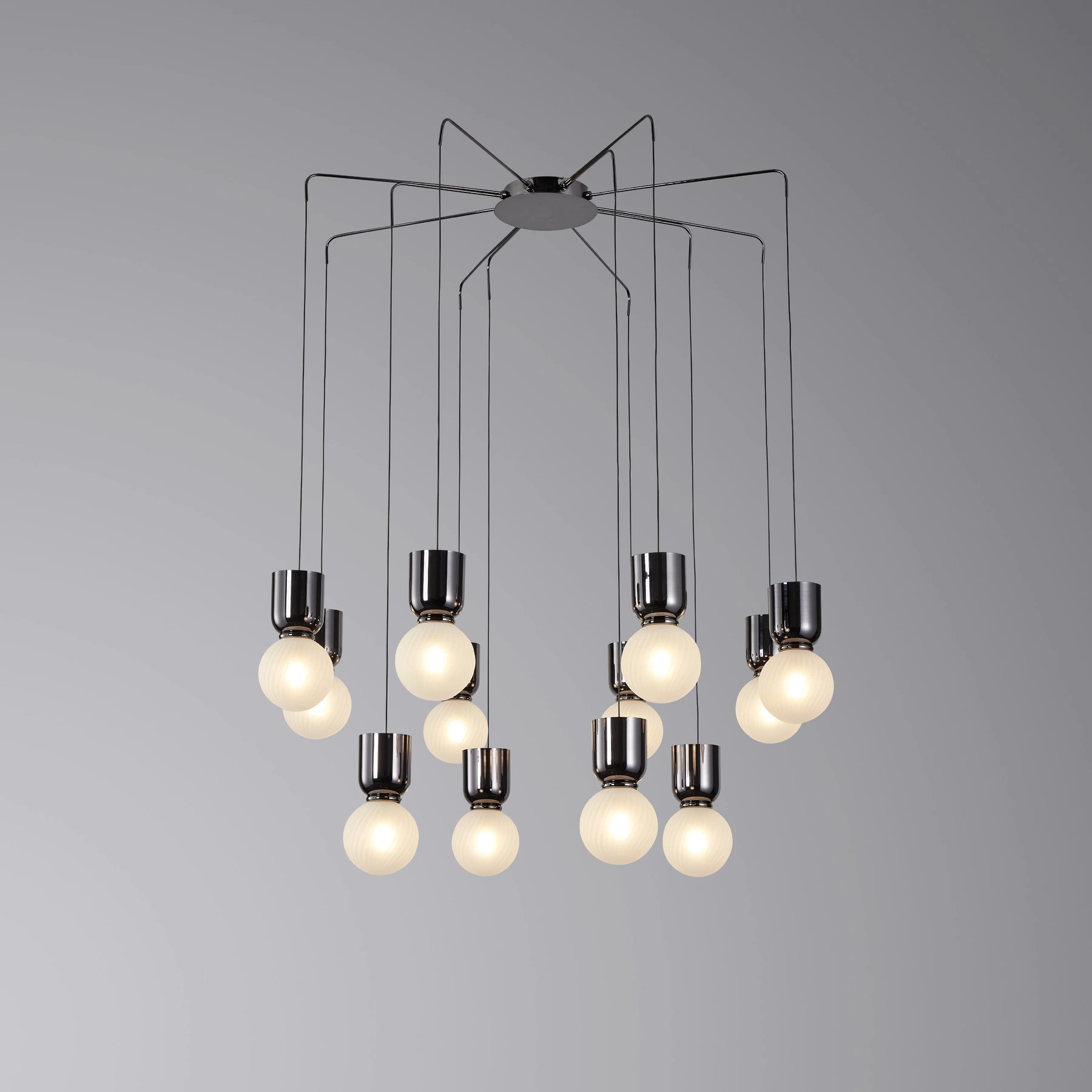 Chandelier 8612-12P-Black chrome