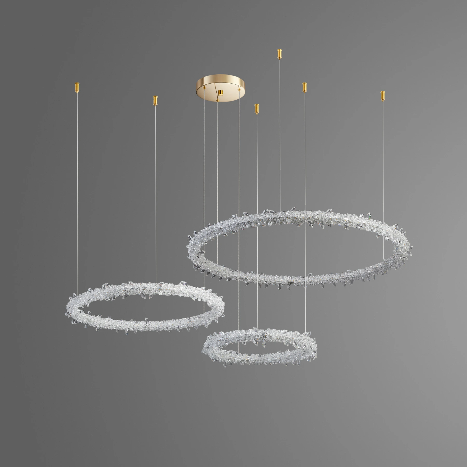 Chandelier 8001/40+60+80 S-gold (Point fixing). Photo 2