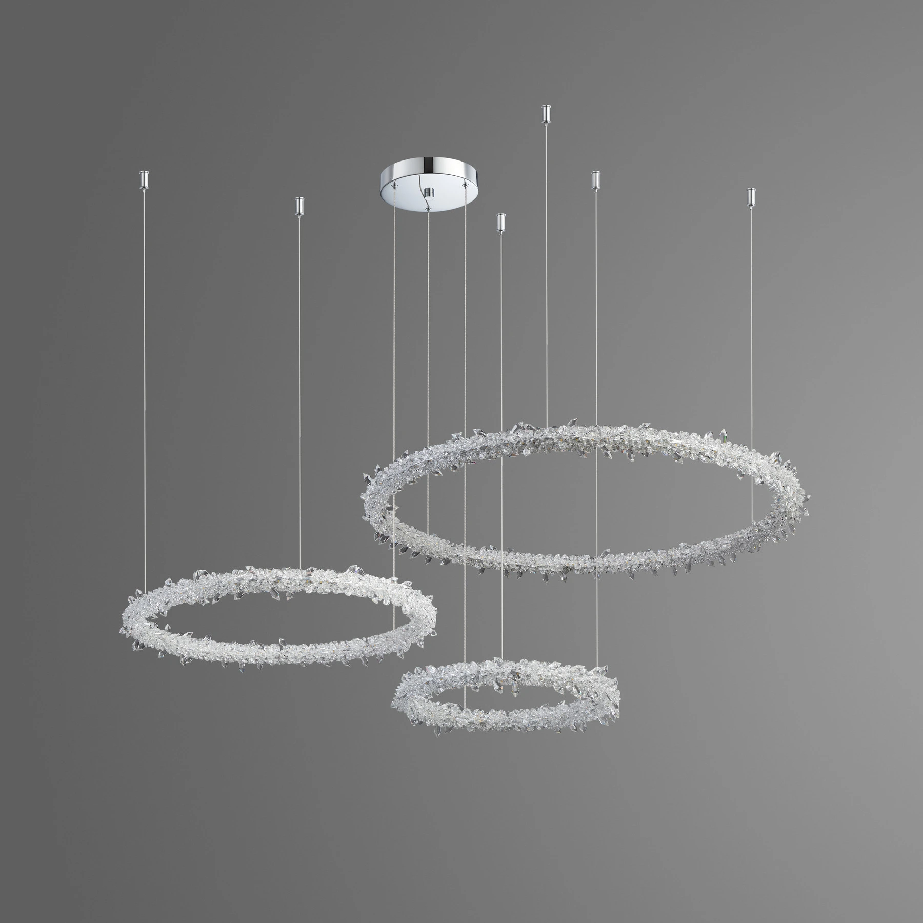 Chandelier 8001/40+60+80 Chrome (Point fixing). Photo 2