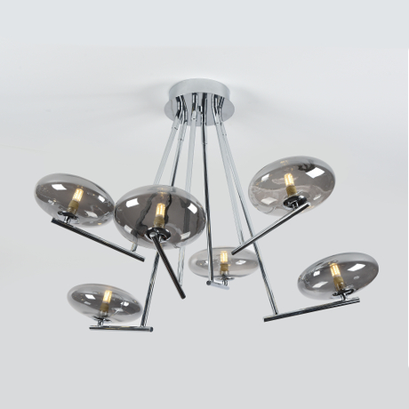 Chandelier 1596/6 Chrome+ Light Smoky 