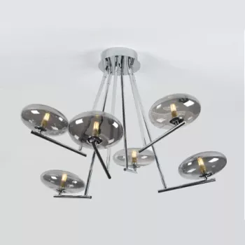 Chandelier 1596/6 Chrome+ Light Smoky 