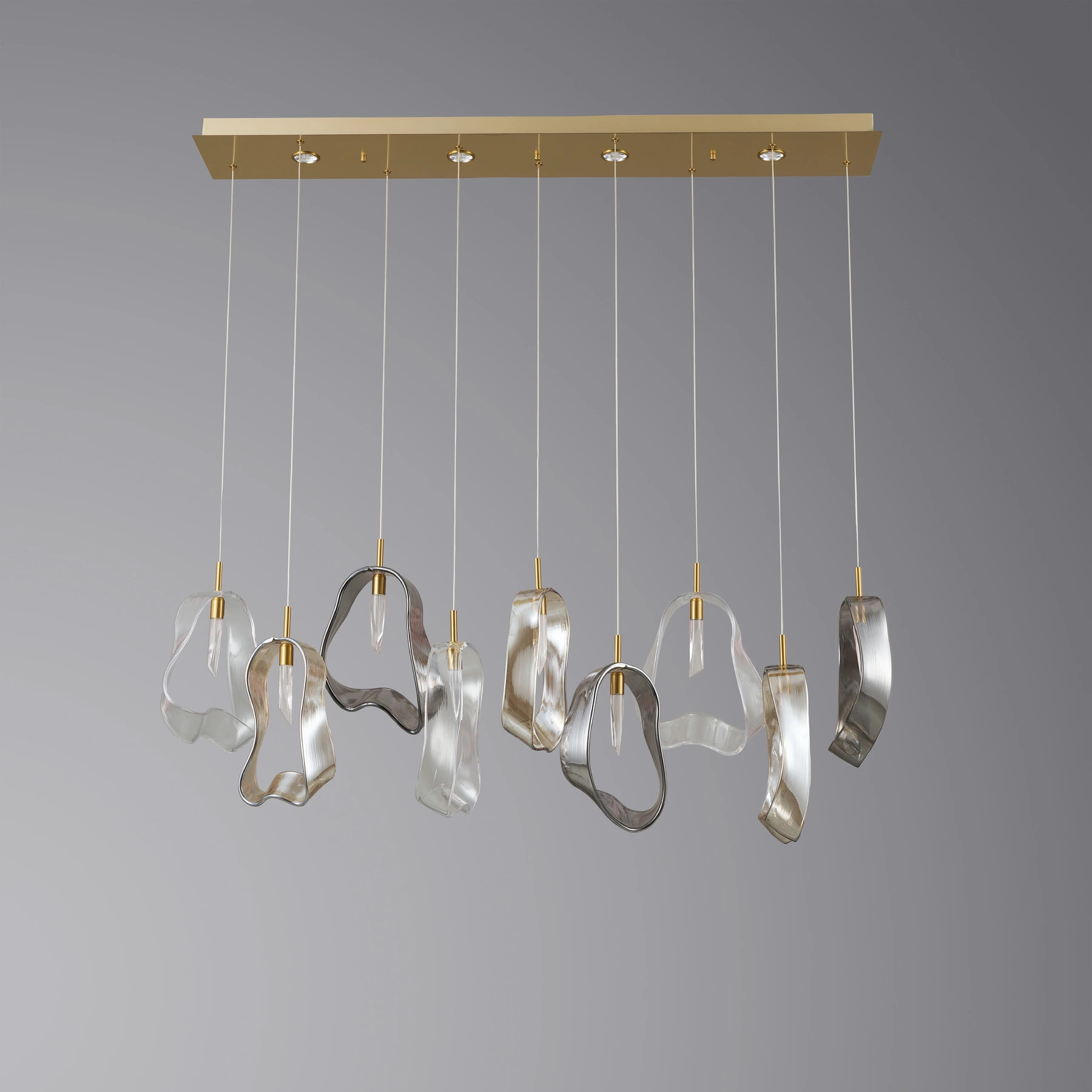Chandelier 5515/9L Brushed brass Mix glass. Photo 2