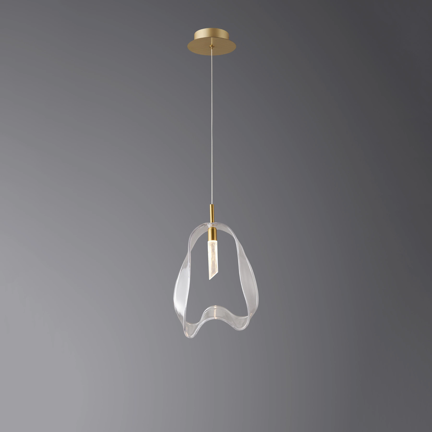 Підвіс 5515/1P Brushed brass Clear glass
