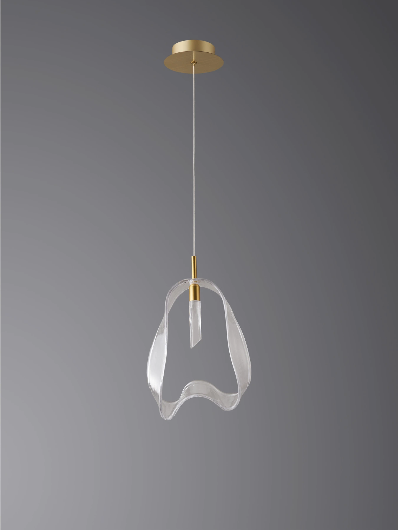Підвіс 5515/1P Brushed brass Clear glass. Фото 2