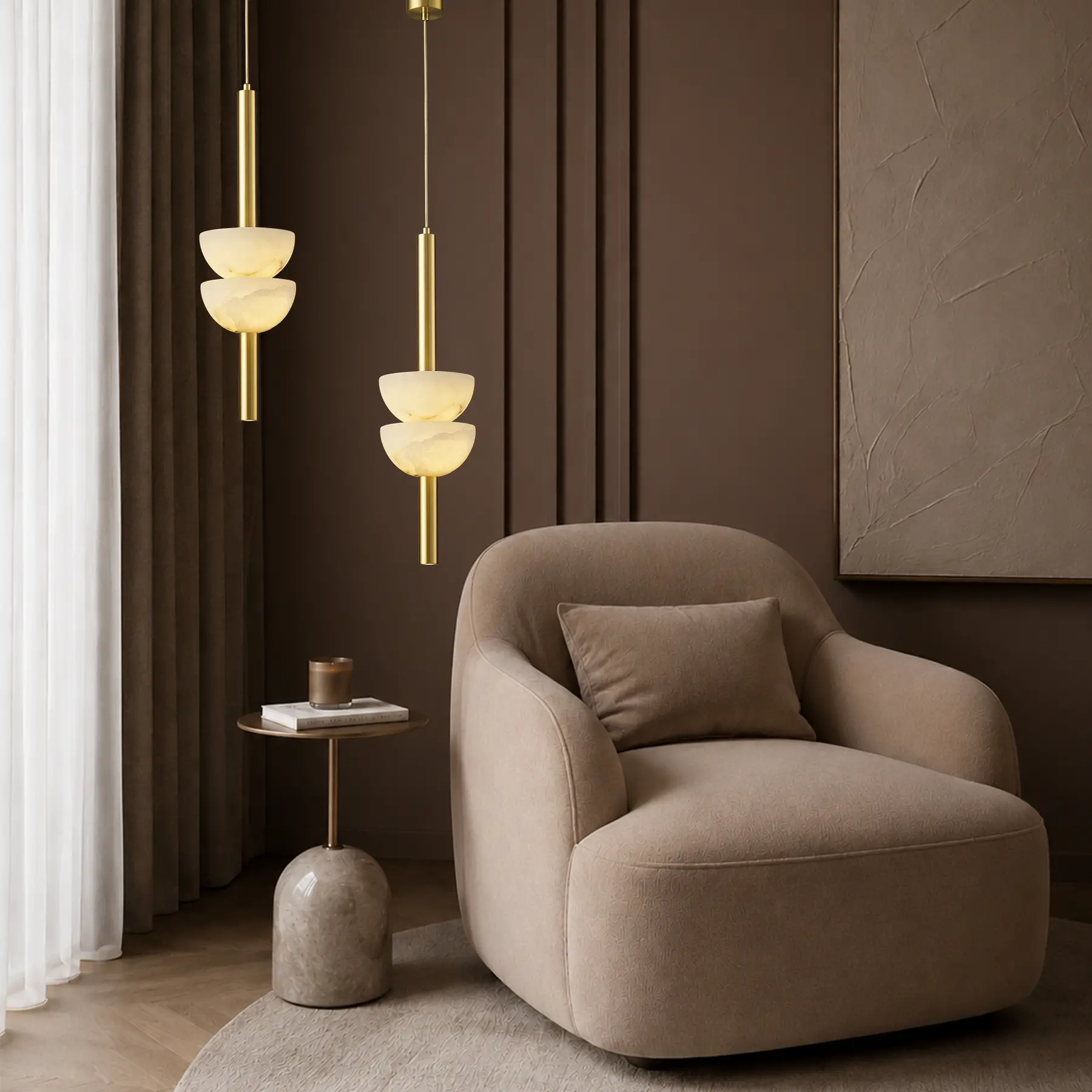 Pendant light 5653/1P Brushed brass. Photo 3