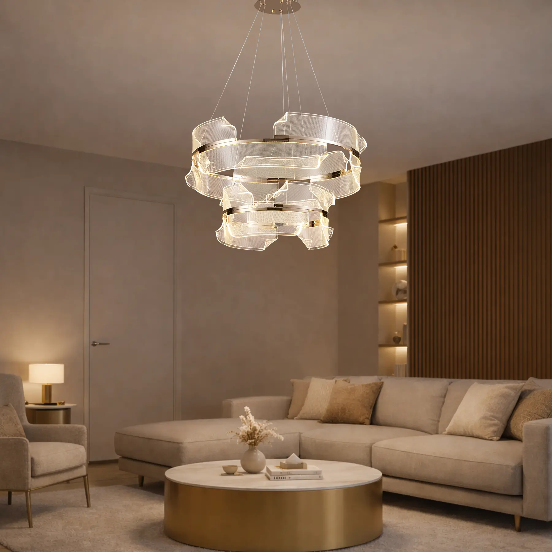 Chandelier 2036/800+500 F-gold. Photo 3