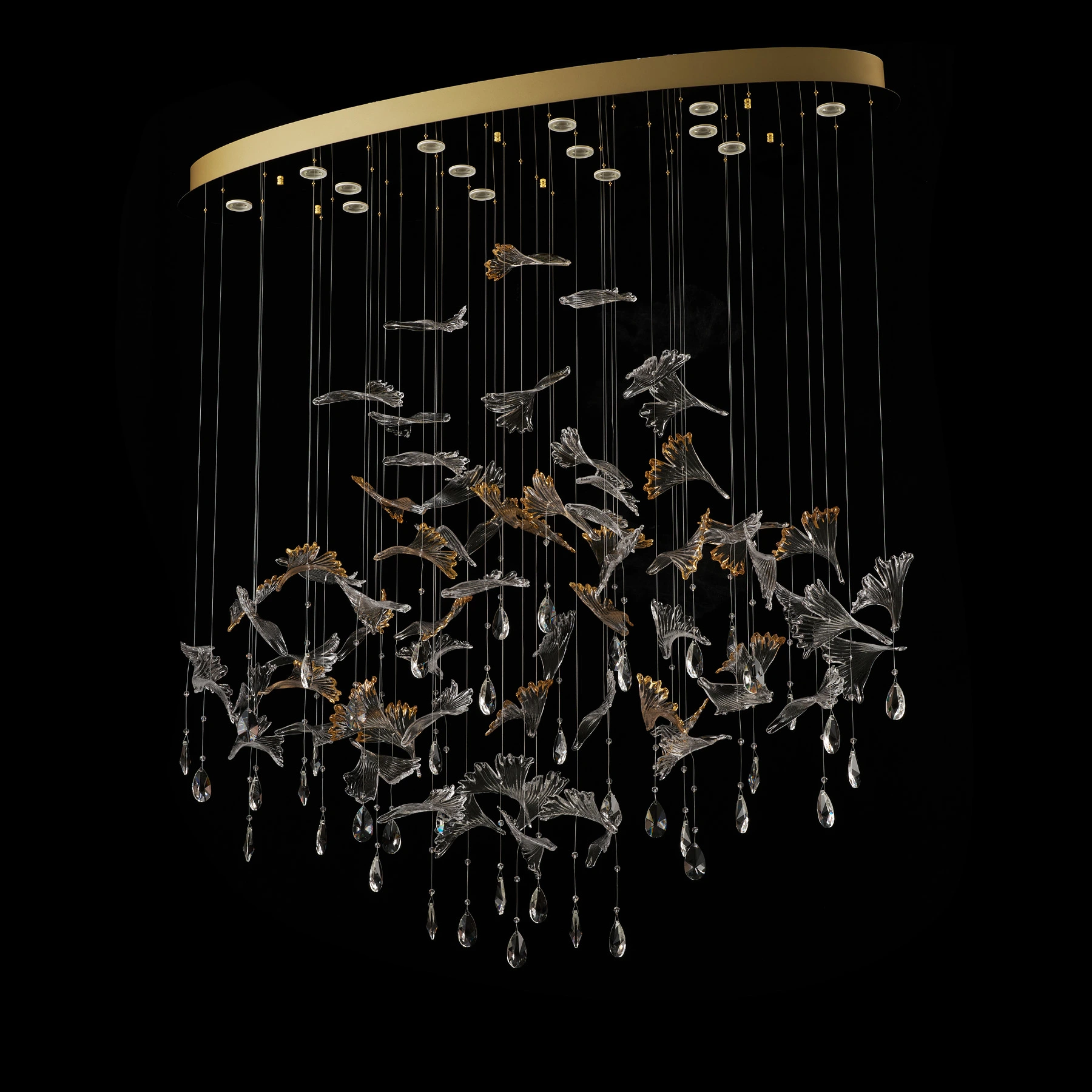 Chandelier 8125/L1350*W400 F-gold. Photo 2
