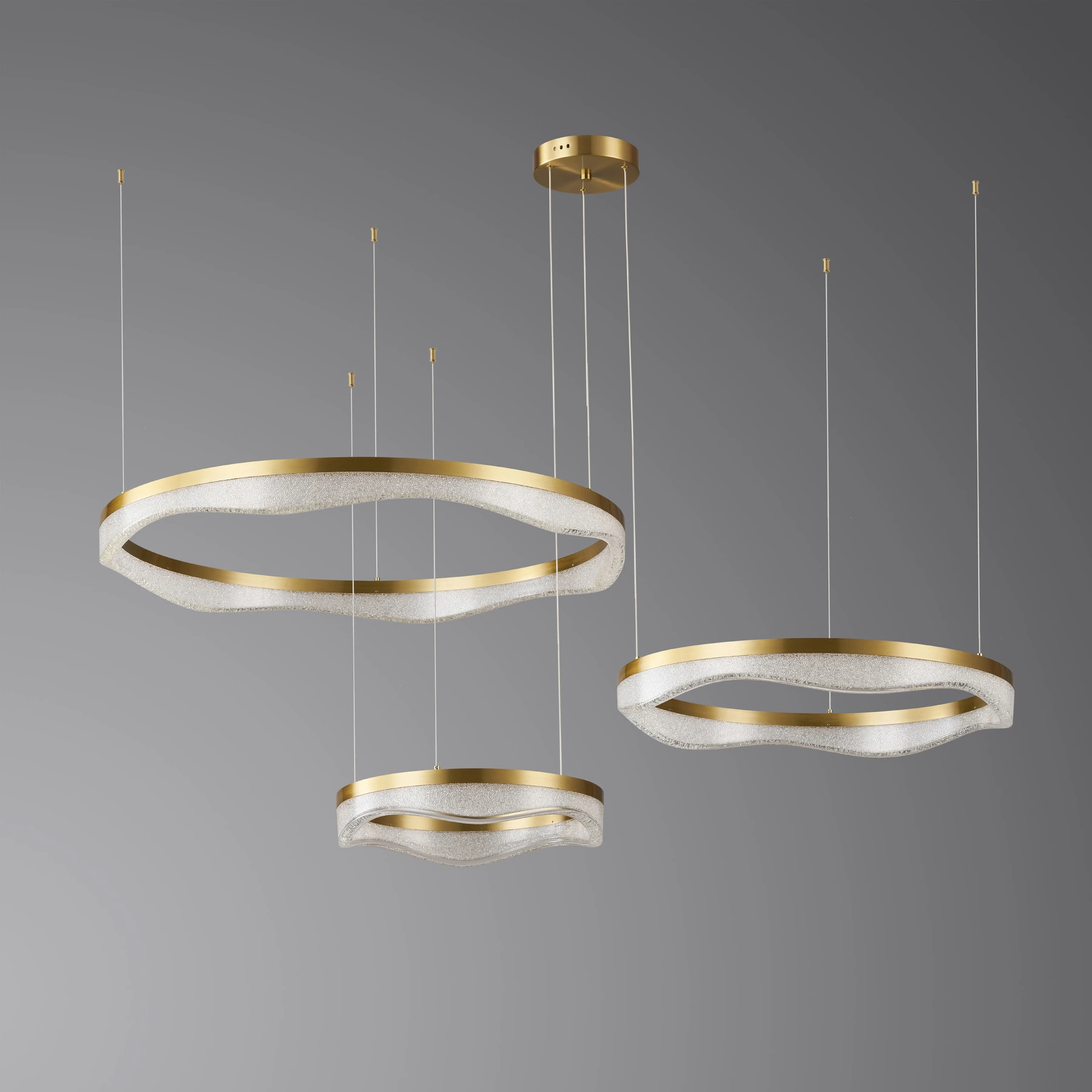 Chandelier 2286/80+60+40 Brushed brass. Photo 2