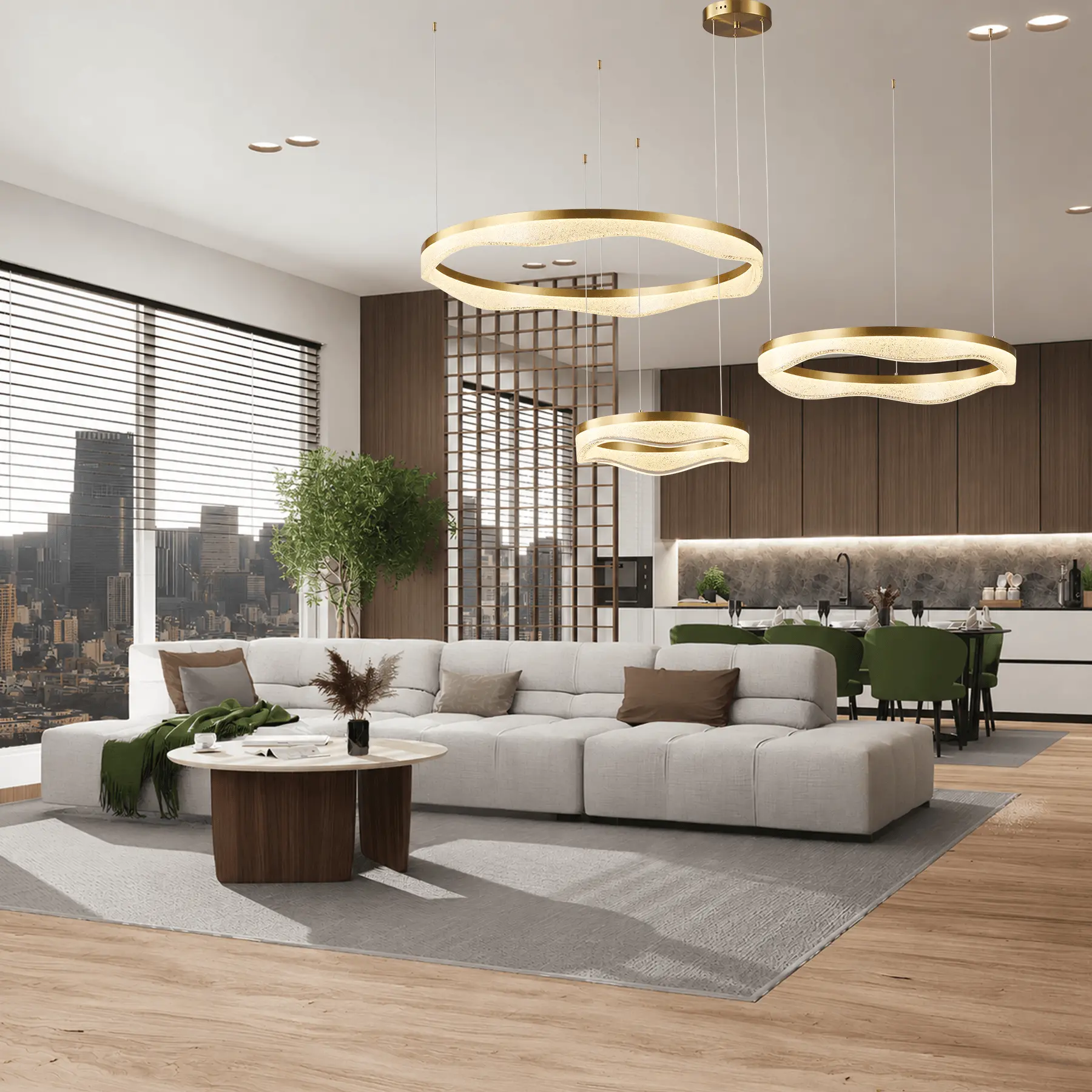 Chandelier 2286/80+60+40 Brushed brass. Photo 3