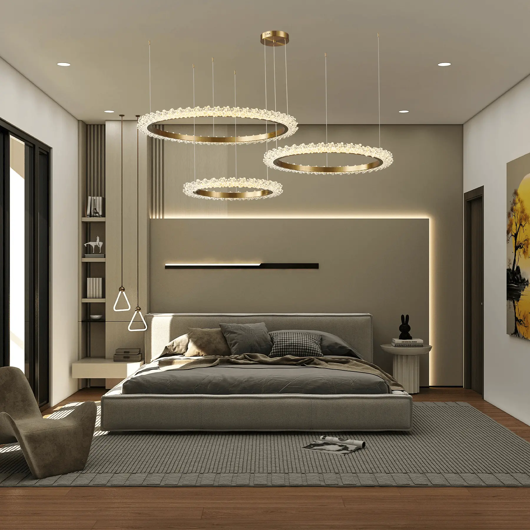 Chandelier 2283/80+60+40 Brushed brass. Photo 3