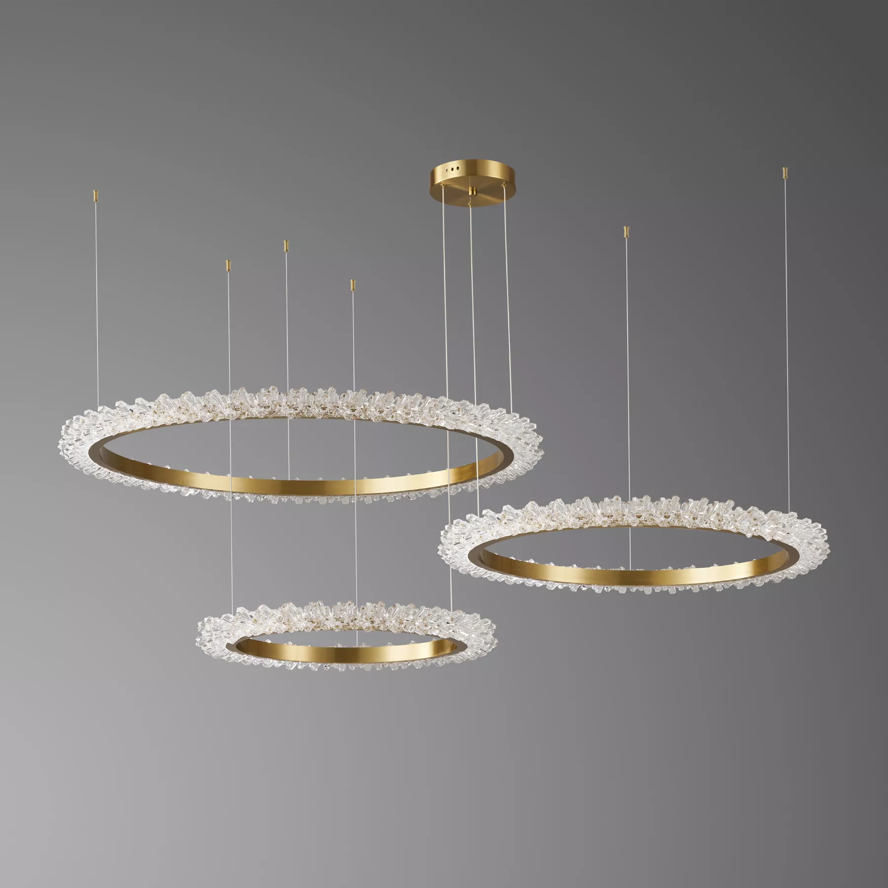 Chandelier 2283/80+60+40 Brushed brass. Photo 2
