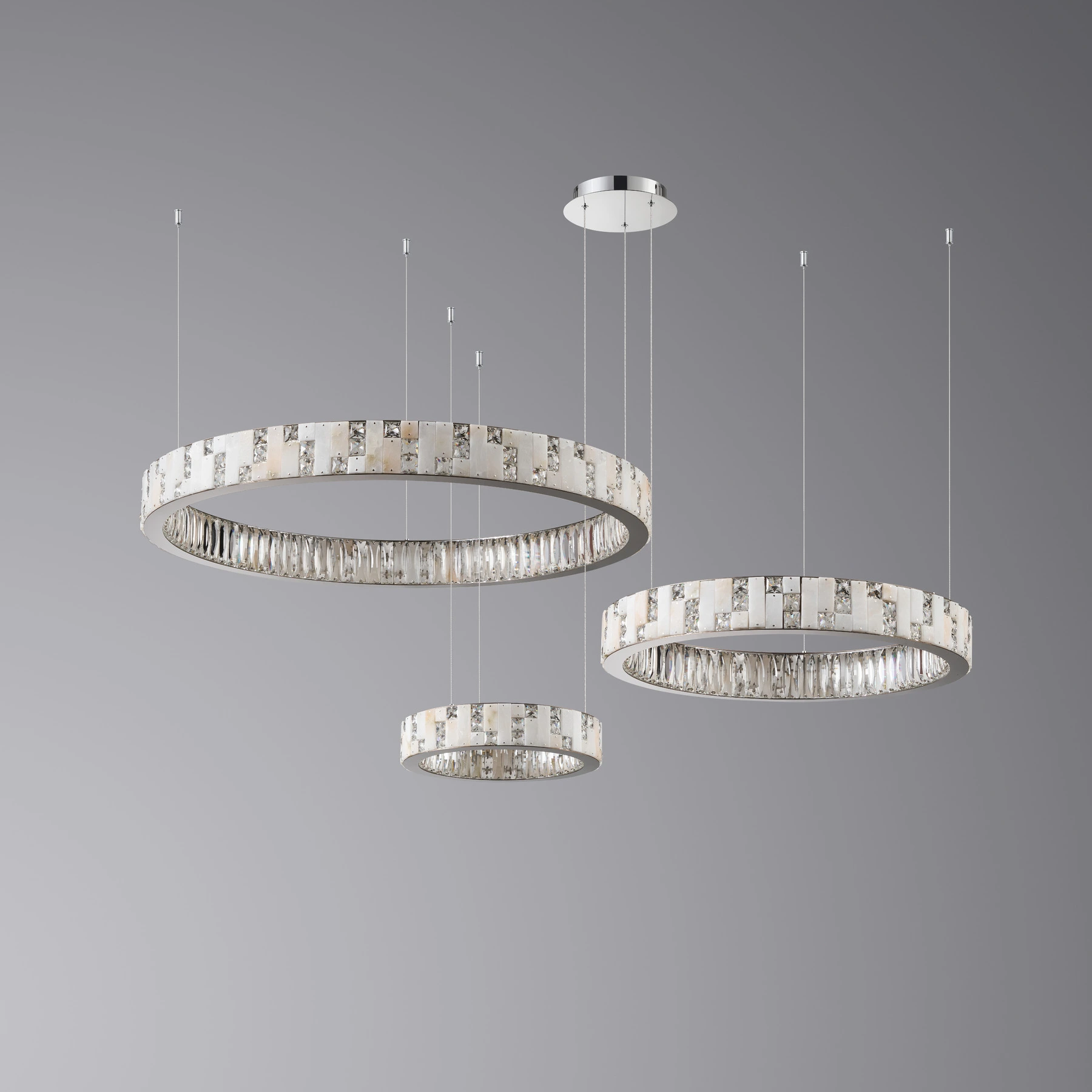 Chandelier 8123/100+80+60 Chrome (Point fixing). Photo 2