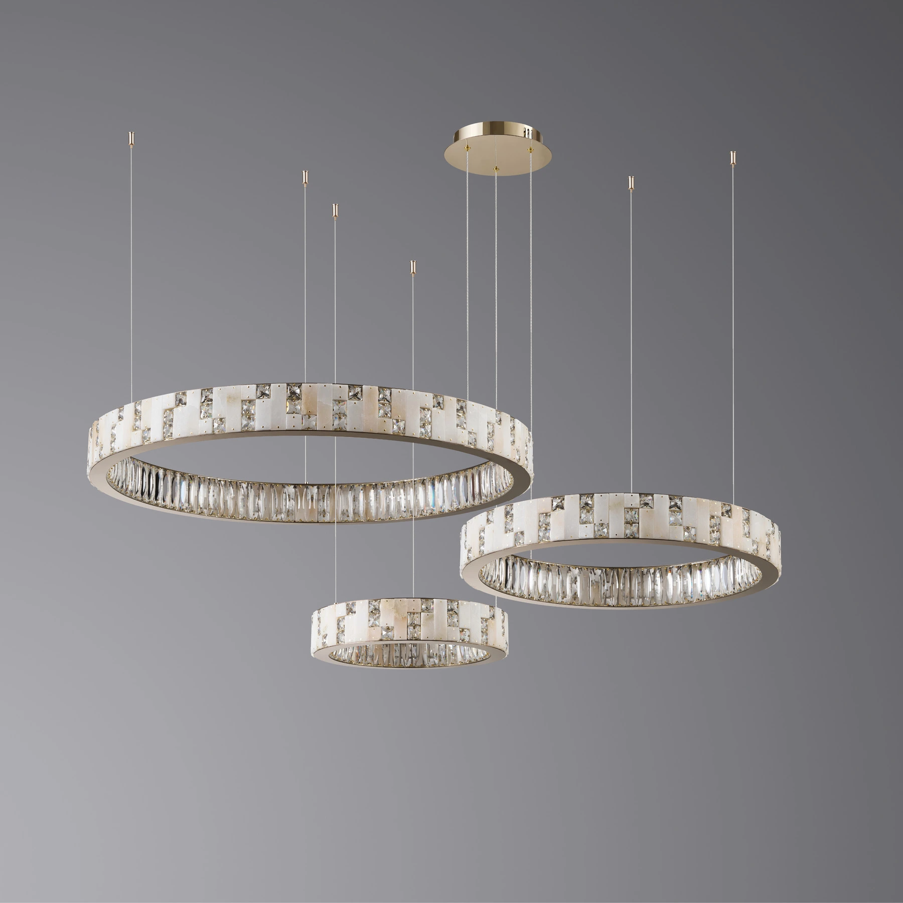Chandelier 8123/80+60+40 F-gold (Point fixing). Photo 2