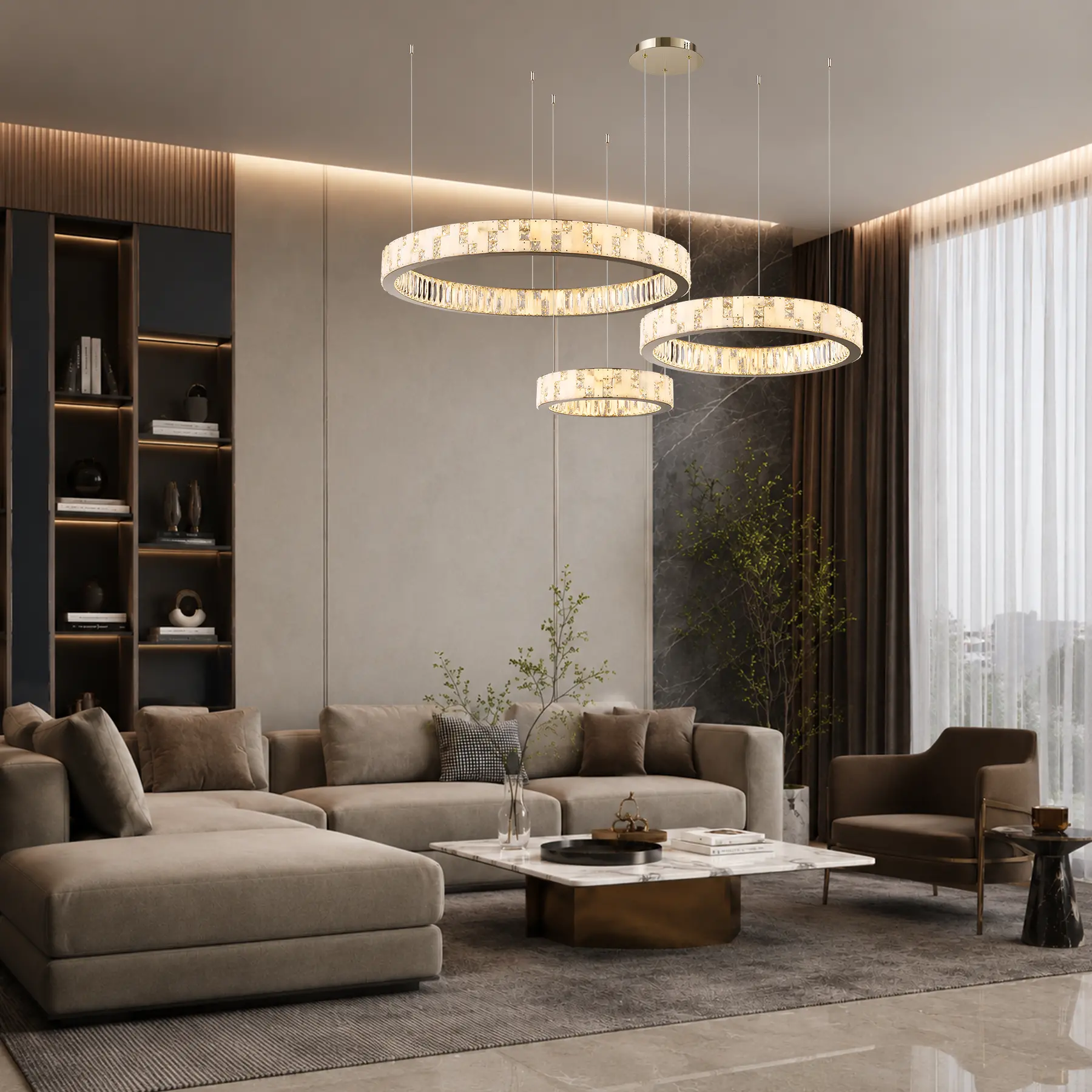 Chandelier 8123/80+60+40 F-gold (Point fixing). Photo 3